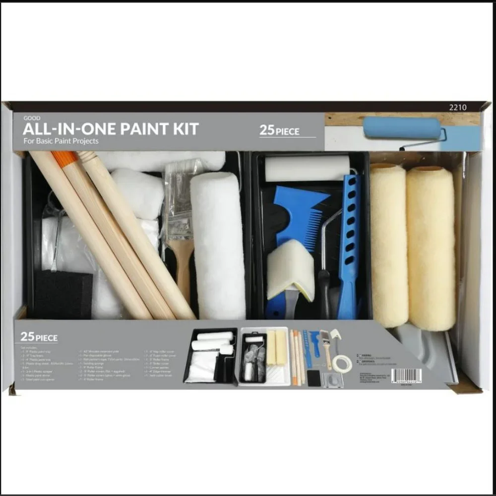 NEW 25 Piece Painting Tools Paint Roller DIY Home Improvement Supplies b…